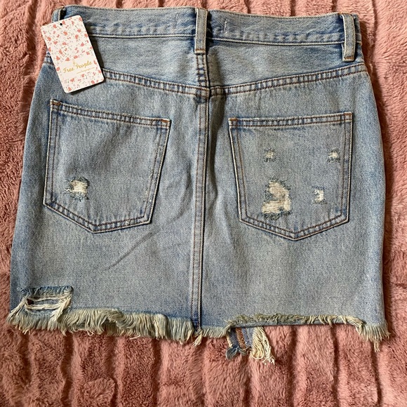 Free People Harvest Bell distressed denim skirt. - Picture 7 of 8